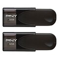 PNY Attaché 4 32GB USB 2.0 Flash Drive, 2/Pack (P-FD32GX2ATT4-G)