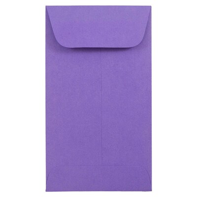 JAM Paper #6 Coin Business Colored Envelopes, 3.375 x 6, Violet Purple Recycled, 50/Pack (356730560i