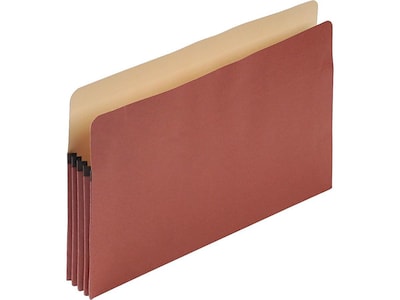 Pendaflex 100% Recycled Heavy Duty Reinforced File Pocket, 3 1/2 Expansion, Legal Size, Red (E1526E