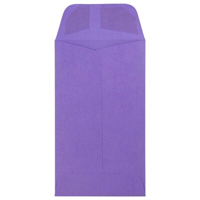 JAM Paper #6 Coin Business Colored Envelopes, 3.375 x 6, Violet Purple Recycled, 50/Pack (356730560i)