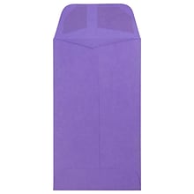 JAM Paper #6 Coin Business Colored Envelopes, 3.375 x 6, Violet Purple Recycled, 50/Pack (356730560i