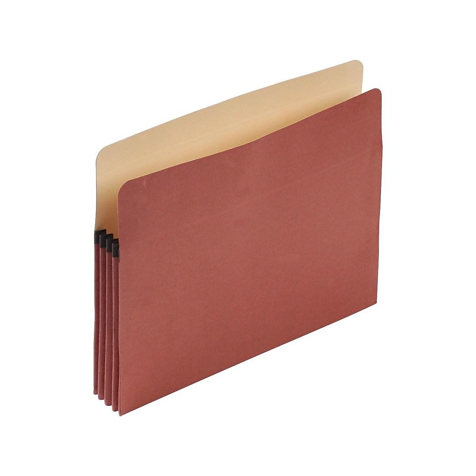 Pendaflex 100% Recycled Heavy Duty Reinforced File Pocket, 3 1/2 Expansion, Letter Size, Red Fiber (E1524E)