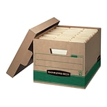 Bankers Box® Medium-Duty Recycled FastFold File Storage Boxes, Lift-Off Lid, Letter/Legal Size, Brow