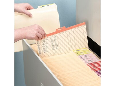 Smead Heavyweight Outguides, 1/5-Cut Tab, Center Position, Letter Size, Manila, 100/Box (51910)