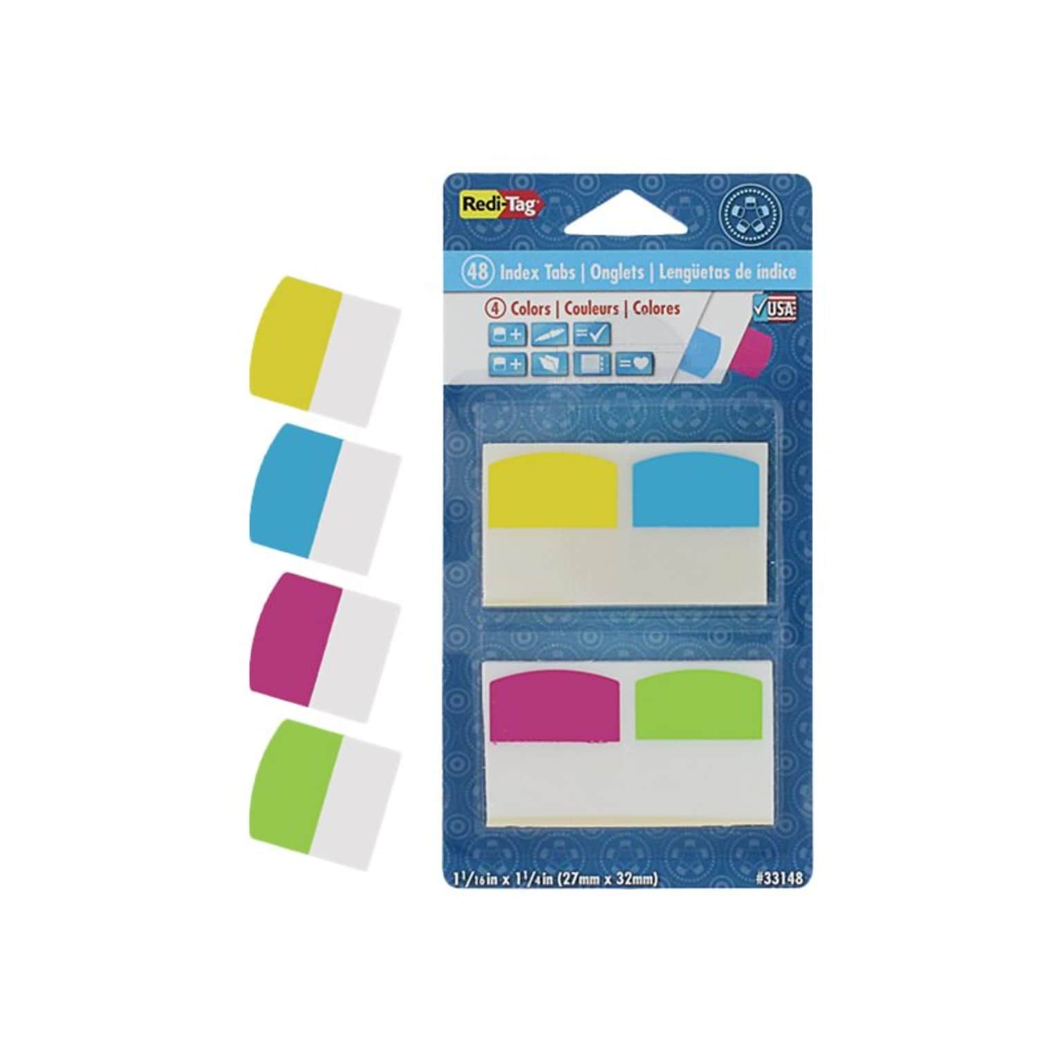 Redi-Tag Tabs, Assorted Colors, 1.06 Wide, 48/Pack (33148)