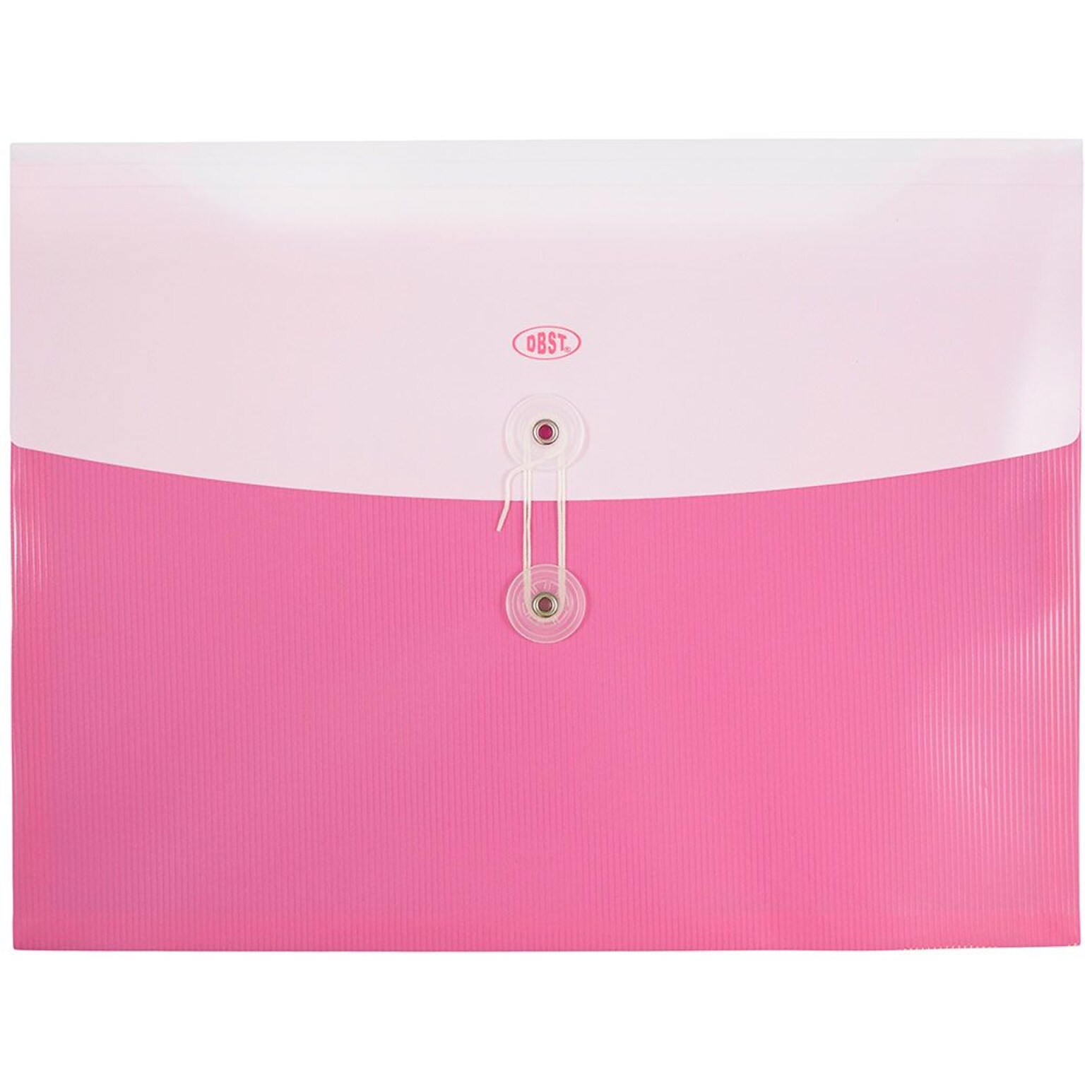 JAM Paper® Plastic Envelopes with Button and String Tie Closure, Letter Booklet, 9 3/4 x 13, Two Tone Pink, 12/pack