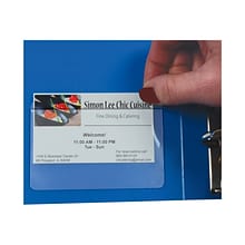 C-Line Self-Adhesive Business Card Holders, 2 x 3.5, Clear, 10/Pack (70257)