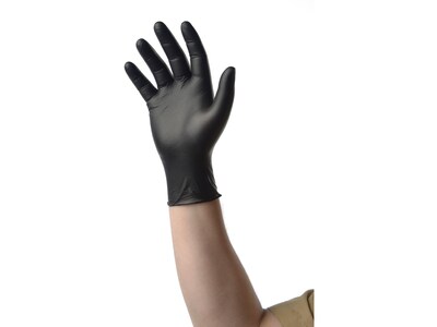 Ambitex N200BLK Series Powder Free Black Nitrile Gloves, Medium, 1000/Carton (NMD200BLK)
