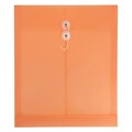 JAM Paper® Plastic Envelopes with Button & String Closure, Letter Open End, 9 3/4 x 13, Peach, 12/pack