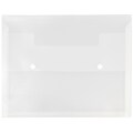 JAM Paper® Plastic Portfolio with Two Button Snap Closure, 1 Expansion, Letter Booklet, 10 x 12.5, Clear, Sold Individually
