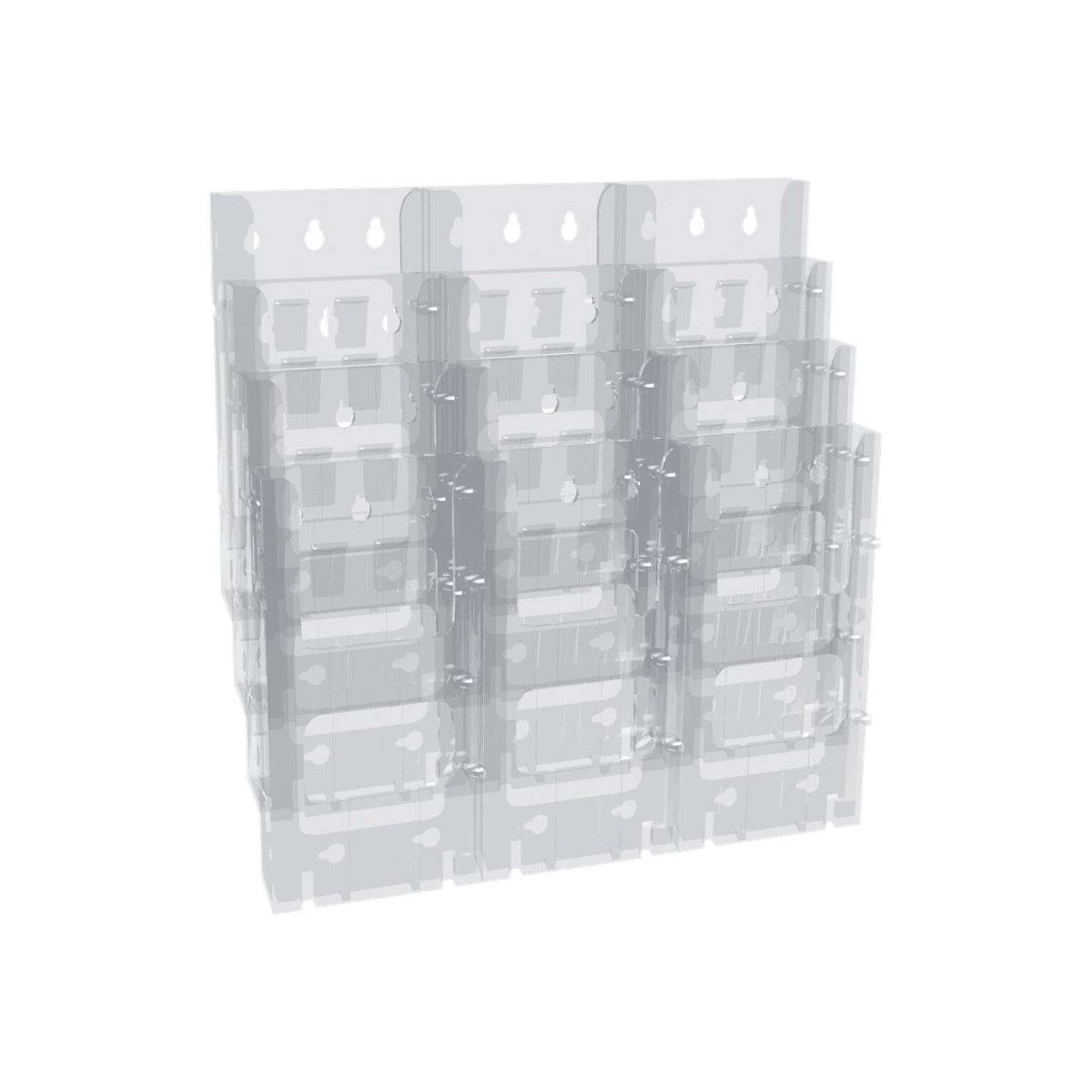 Azar Literature Holder, 19.125 x 21.5, Vertical, Wall Mounted, Clear (252323)