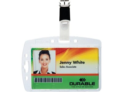 Durable ID Badge Holders, Clear, 25/Box (8005-19)