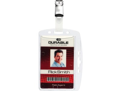 Durable ID Badge Holders, Clear, 25/Box (8005-19)
