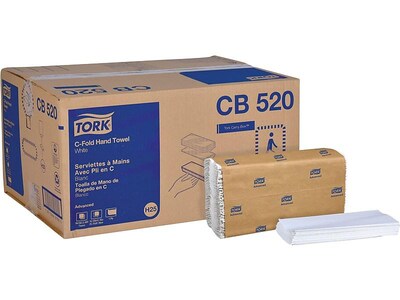 Tork Advanced C-Fold Paper Towels, 1-Ply, 150 Sheets/Pack, 16 Packs/Carton (CB520)