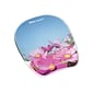 Fellowes Photo Gel Non-Skid Mouse Pad/Wrist Rest Combo, Pink Flowers (9179001)