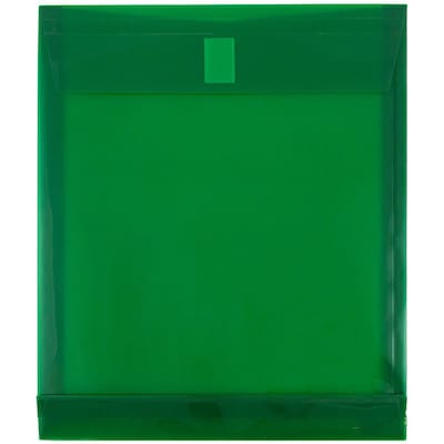 JAM Paper® Plastic Envelopes with Hook & Loop Closure, 1 Expansion, Letter Open End, 9.75 x 11.75