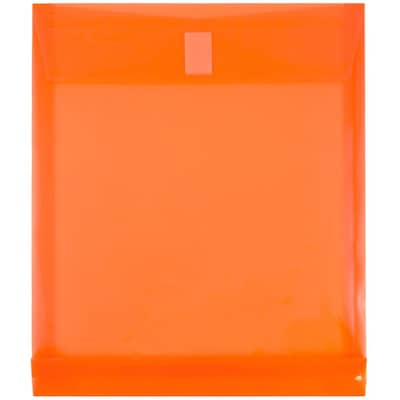 JAM Paper® Plastic Envelopes with Hook & Loop Closure, 1 Expansion, Letter Open End, 9.75 x 11.75