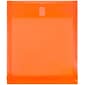 JAM Paper® Plastic Envelopes with Hook & Loop Closure, 1" Expansion, Letter Open End, 9.75" x 11.75", Orange, 12/pack (118V1OR)