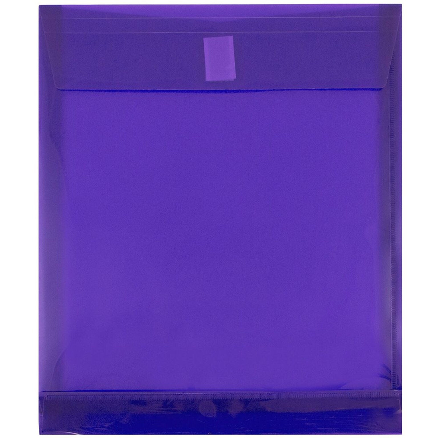 JAM Paper® Plastic Envelopes with Hook & Loop Closure, 9.75 x 11.75 with 1 Inch Expansion, Purple, 12/Pack (118V1PU)