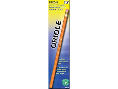 Dixon Oriole Wooden Pencil, 2.2mm, #2.5 Medium Lead, Dozen (12875)