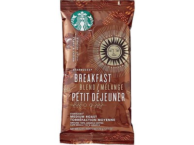 Starbucks Breakfast Blend Ground Coffee, Medium Roast, 18/Box (11018193)