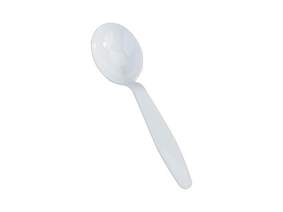 Staples Polystyrene Soup Spoons, Heavy-Weight, White, 100/Box (27364-CC)