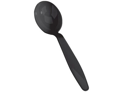 Staples Polystyrene Soup Spoons, Heavy-Weight, Black, 100/Box (27368/BPR22118)