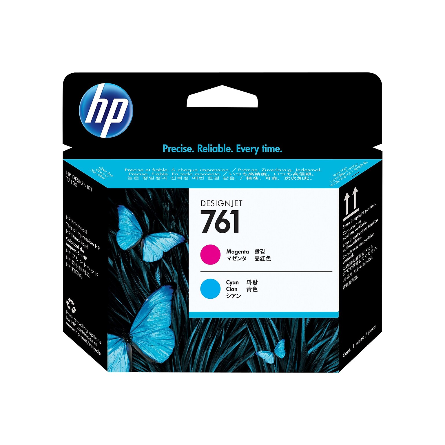 HP 761 Printhead, Magenta/Cyan (CH646A)