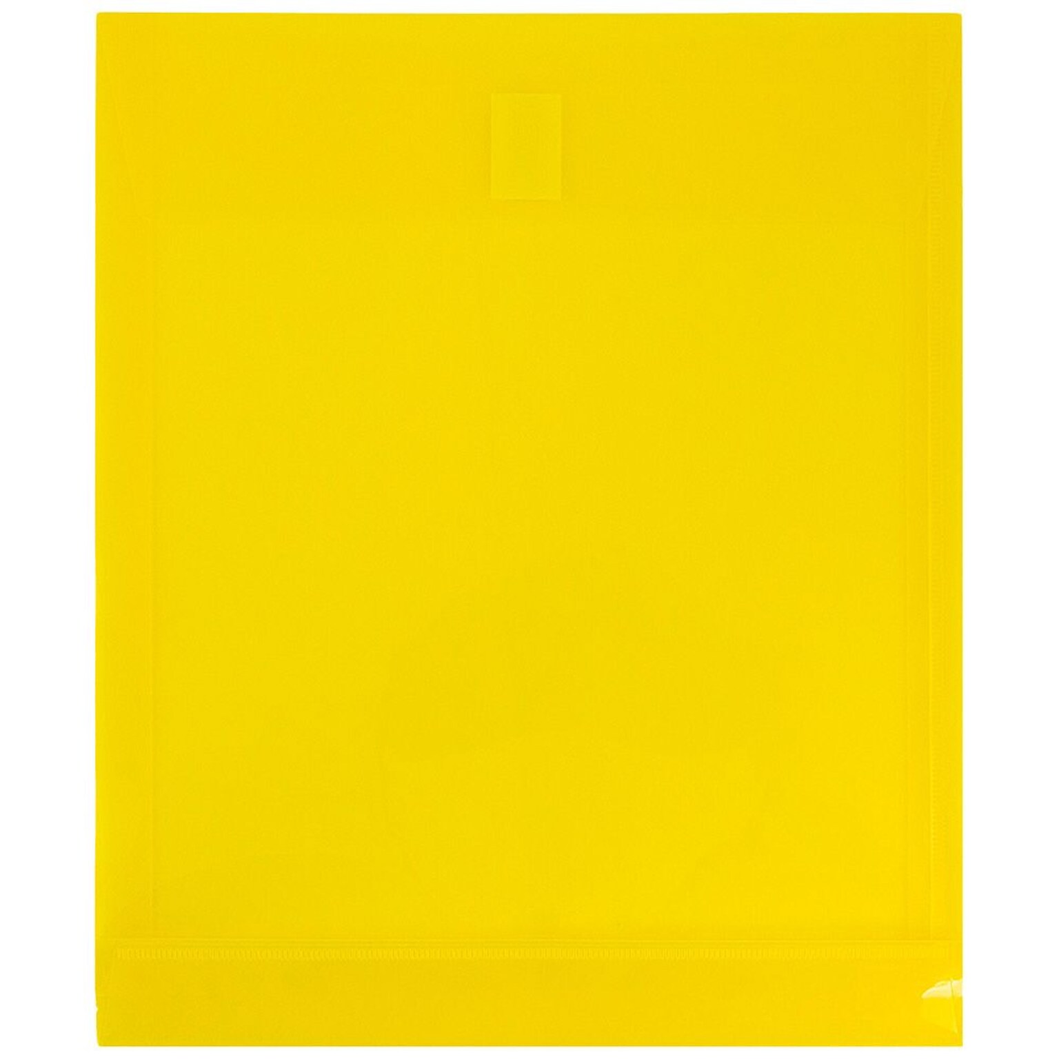 JAM Paper® Plastic Envelopes with Hook & Loop Closure, 9.75 x 11.75 with 1 Inch Expansion, Yellow, 12/Pack (118V1YE)