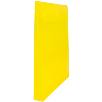 JAM Paper® Plastic Envelopes with Hook & Loop Closure, 9.75 x 11.75 with 1 Inch Expansion, Yellow, 12/Pack (118V1YE)