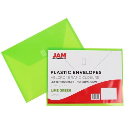 Jam Paper Plastic File Pocket, Letter Size, Assorted, 6/Pack (218V0ASSRT)