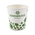 Sustainable Earth by Staples Hot Cups, 10 oz., White/Green, 500/Carton (SEB40149-CC)