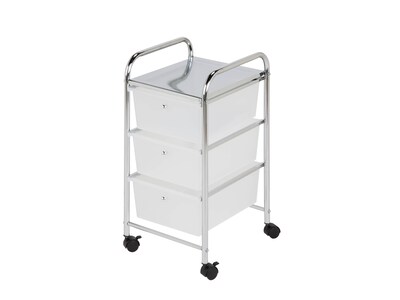 Honey-Can-Do Storage Mixed Materials Mobile Utility Cart with Lockable Wheels, Multicolor (CRT-02215