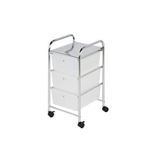 Honey-Can-Do Storage Mixed Materials Mobile Utility Cart with Lockable Wheels, Multicolor (CRT-02215