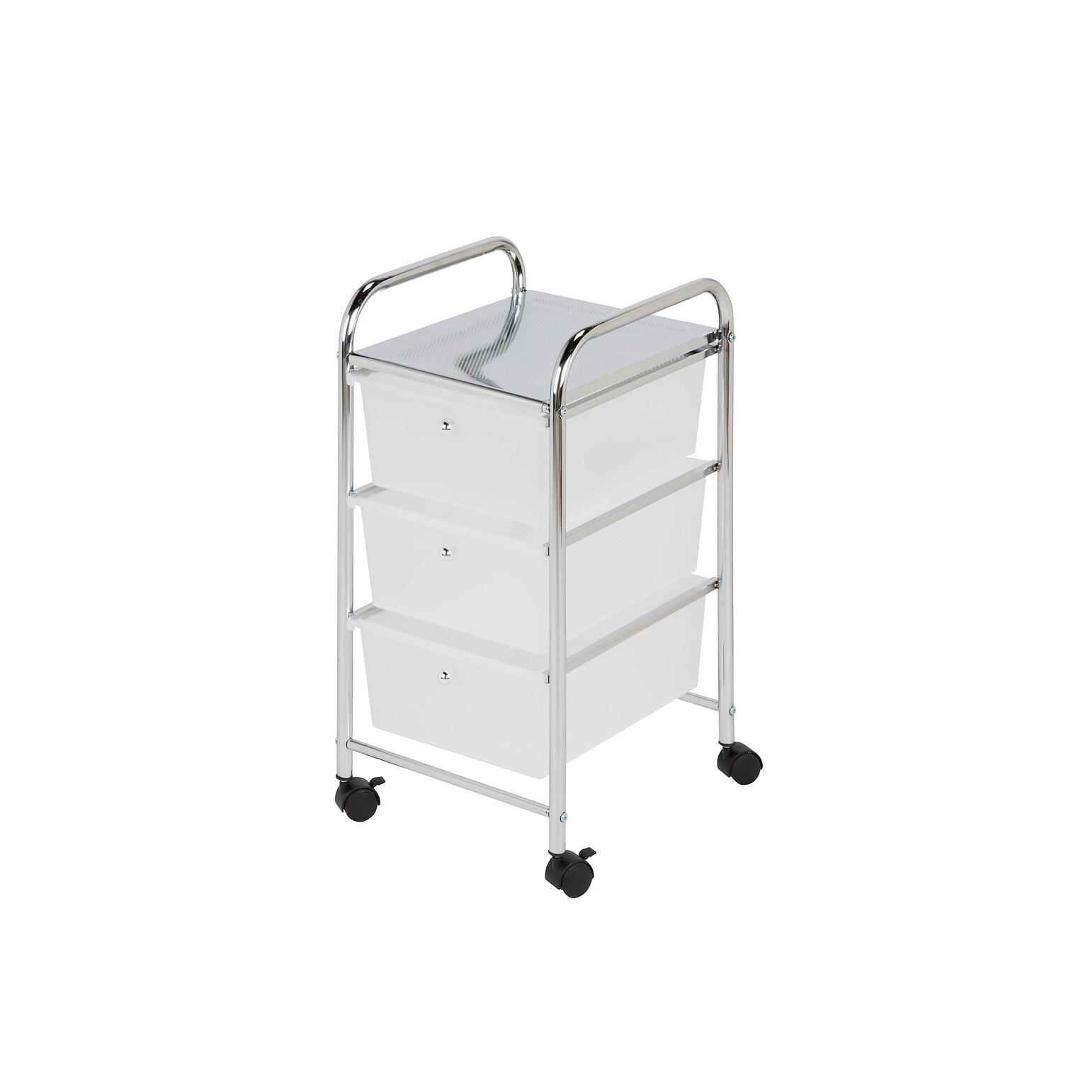 Honey-Can-Do Storage Mixed Materials Mobile Utility Cart with Lockable Wheels, Multicolor (CRT-02215)