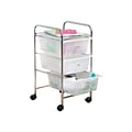 Honey-Can-Do Storage Mixed Materials Mobile Utility Cart with Lockable Wheels, Multicolor (CRT-02215