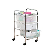 Honey-Can-Do Storage Mixed Materials Mobile Utility Cart with Lockable Wheels, Multicolor (CRT-02215
