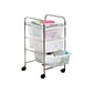 Honey-Can-Do Storage Mixed Materials Mobile Utility Cart with Lockable Wheels, Multicolor (CRT-02215)