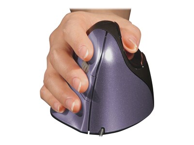 Evoluent VerticalMouse 4 VM4S Laser Mouse, Black/Purple