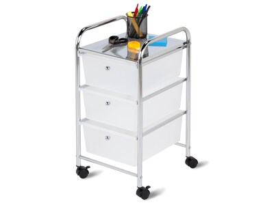 Honey-Can-Do Storage Mixed Materials Mobile Utility Cart with Lockable Wheels, Multicolor (CRT-02215)