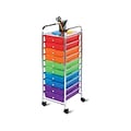 Honey-Can-Do Organization Mixed Materials Mobile Utility Cart with Lockable Wheels, Multicolor (CRT-