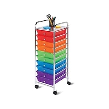 Honey-Can-Do Organization Mixed Materials Mobile Utility Cart with Lockable Wheels, Multicolor (CRT-