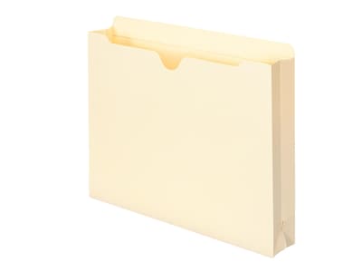 Smead 100% Recycled File Jackets, Reinforced Straight-Cut Tab, 2 Expansion, Letter Size, Manila, 50