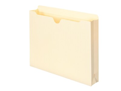 Smead 100% Recycled File Jackets, Reinforced Straight-Cut Tab, 2 Expansion, Letter Size, Manila, 50