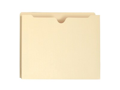 Smead 100% Recycled File Jackets, Reinforced Straight-Cut Tab, 2" Expansion, Letter Size, Manila, 50/Box (75605)