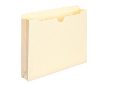 Smead 100% Recycled File Jackets, Reinforced Straight-Cut Tab, 2" Expansion, Letter Size, Manila, 50/Box (75605)