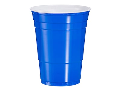 Solo Party Cold Cups, 16 Oz., Blue, 1000/Carton (P16B)