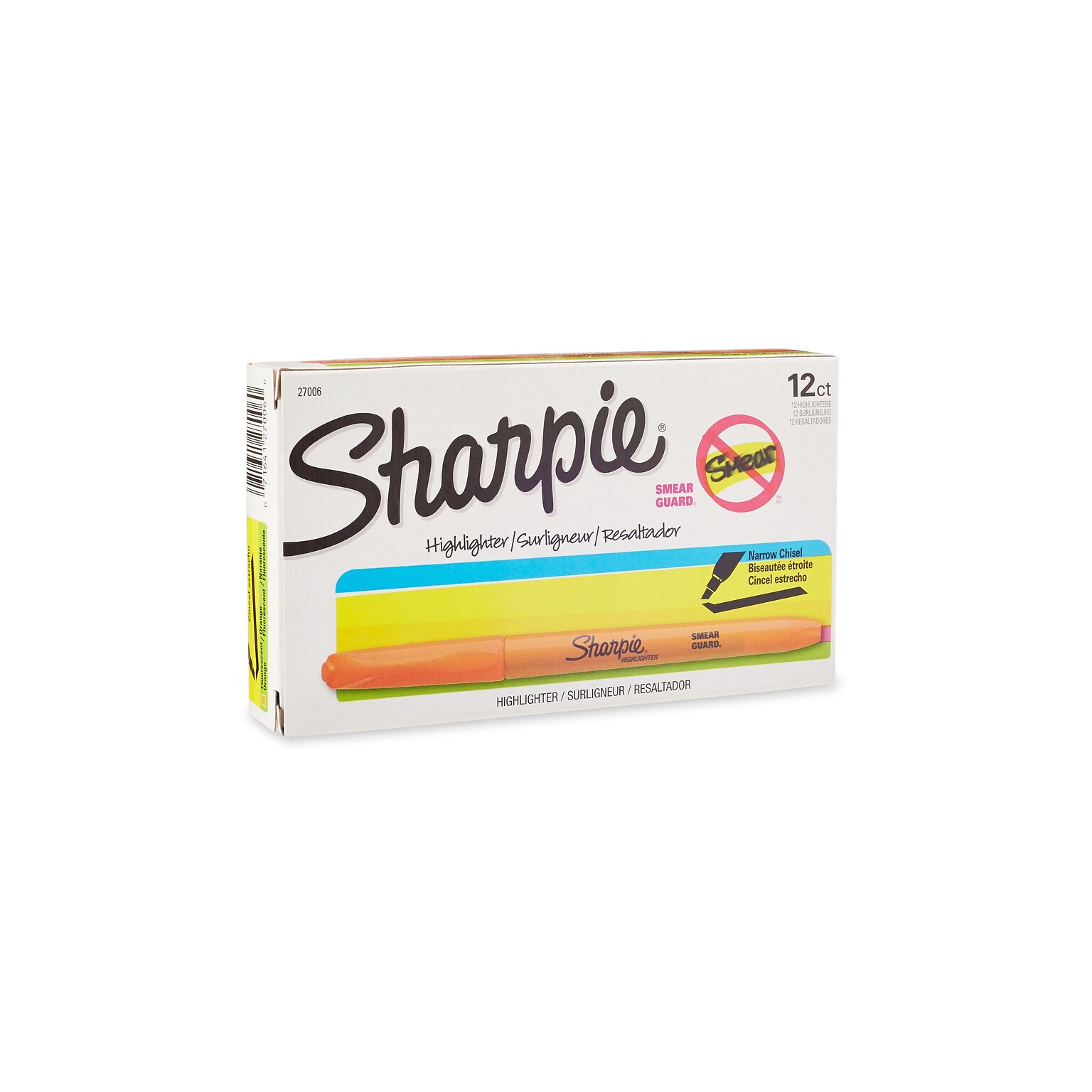 Sharpie Pocket Stick Highlighter, Chisel Tip, Fluorescent Orange, Dozen (27006)