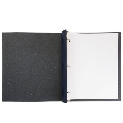 JAM Paper Italian Leather 3/4" 3-Ring Binder, Navy Blue (369231774)