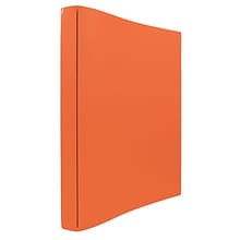 JAM Paper Italian Leather 3/4 3-Ring Binder, Orange (369231771)